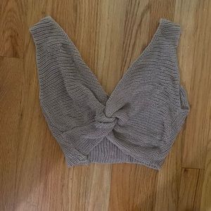 cross knot cropped shirt